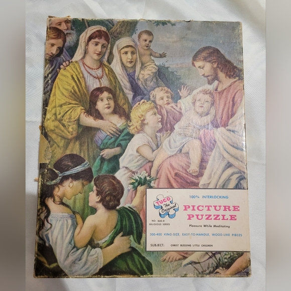 Tuco Picture Puzzle, Christ Blessing Little Children, 1961, Complete - Picture 1 of 9